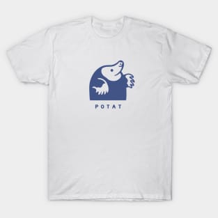 Small chonky mole with round body. Minimal design in blue ink T-Shirt